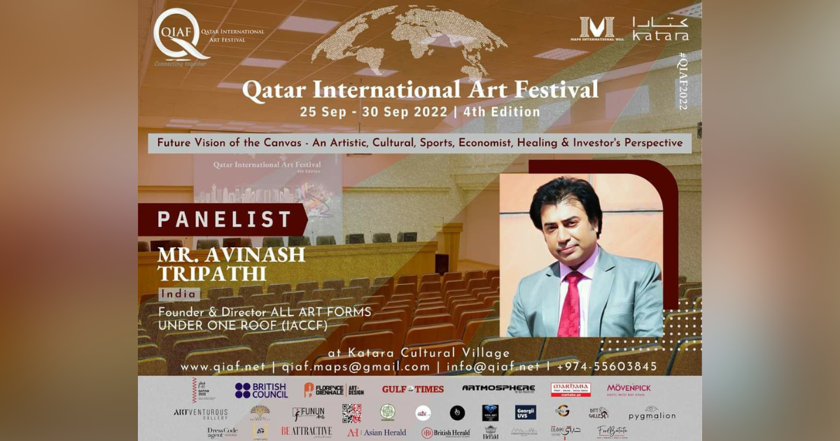 Film Writer Avinash Tripathi honoured at the Qatar International Art Festival